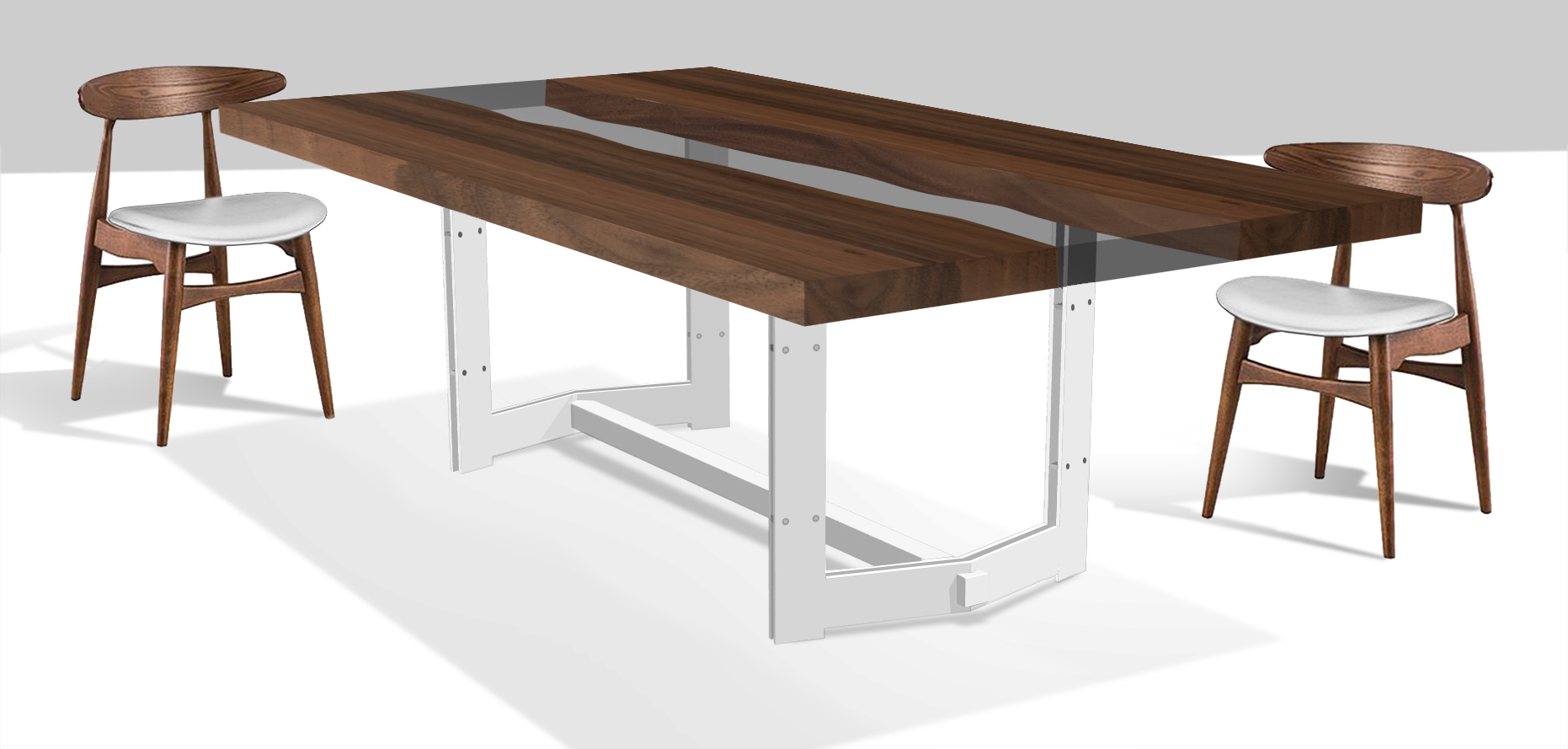 tavolo casarotto design legno noce nazionale resina 1